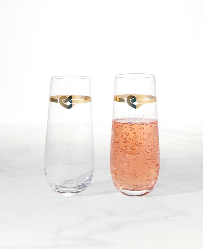 Kate Spade new york Loves Me Knot Stemless Flutes, Set of 2 Macy's