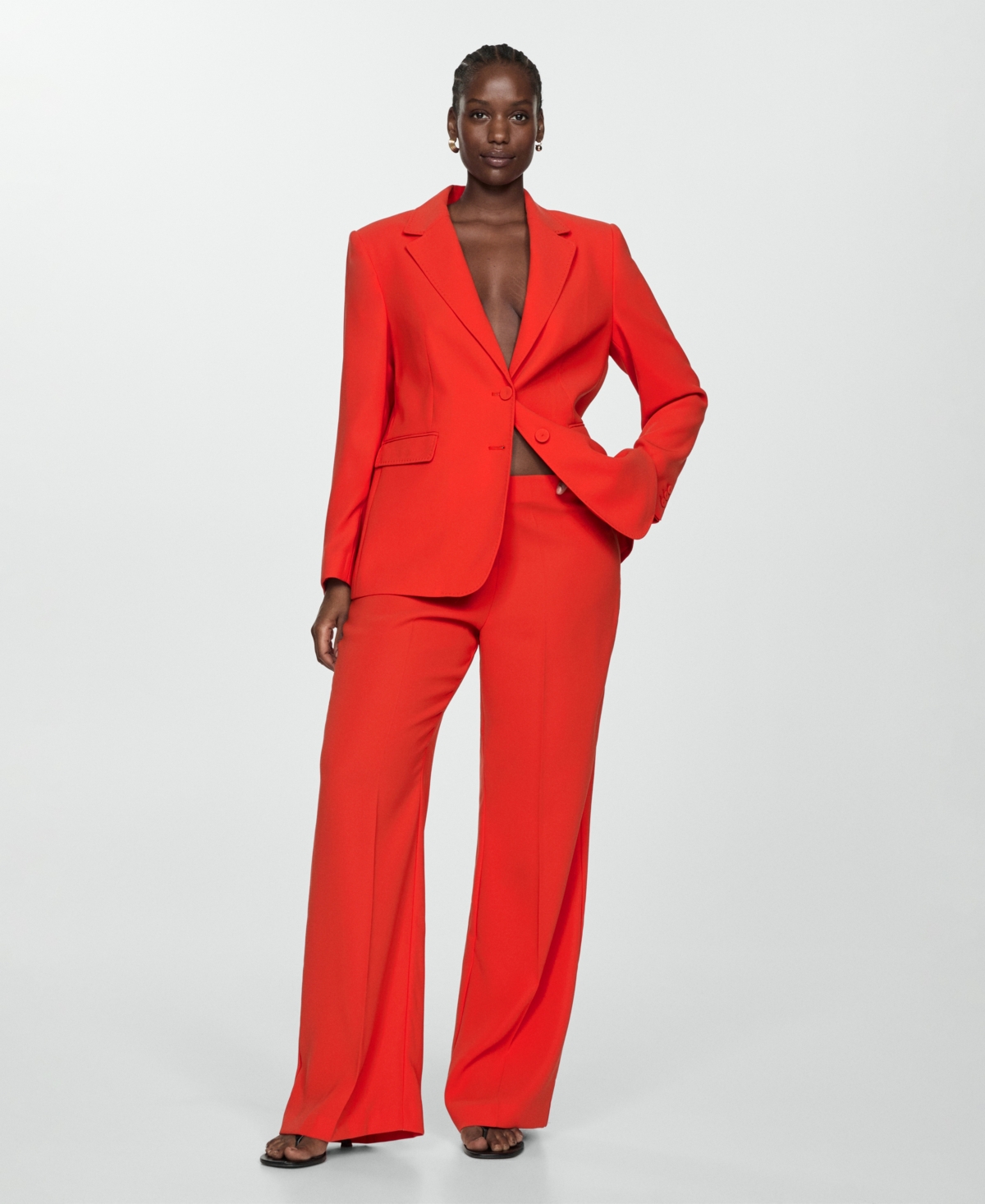 Mango Women's Belted Wide Leg Pants