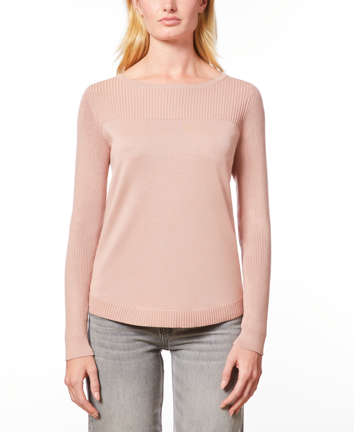 Melissa Paige Women's Petite Boat Neck Long-Sleeve Sweater