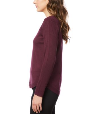 Women's Petite Boat Neck Long-Sleeve Sweater