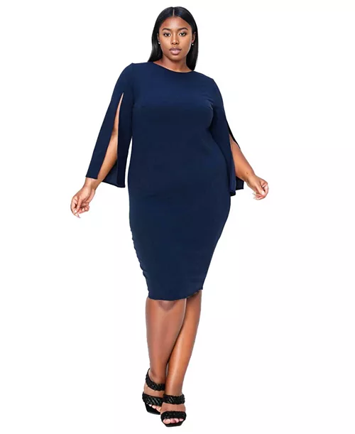 plus size clementine slit sleeve dress