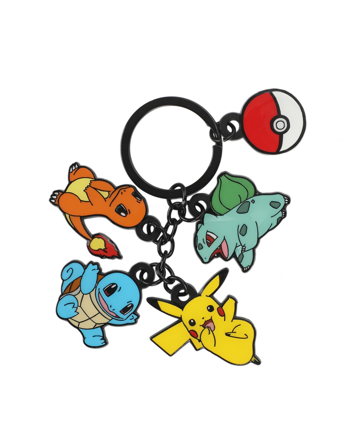 Characters 5-Charm Black Keychain - Multicolored