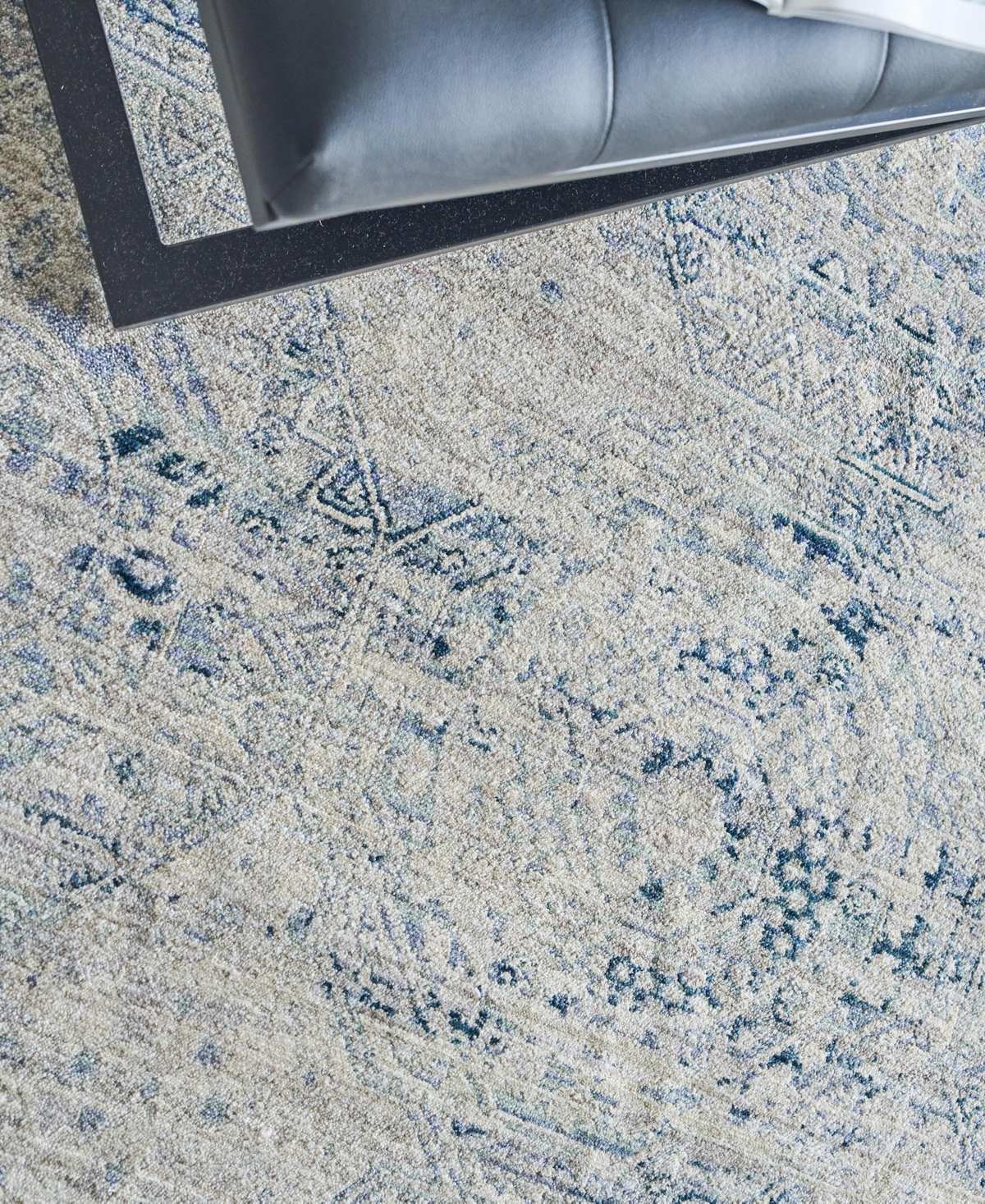The Met X Exquisite Rugs Vintage Looms Vtl-74 6'x9' Area Rug In Mist,blue