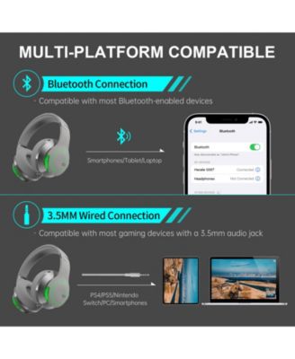 G5BT Bluetooth Gaming Headset, Over Ear Wired Headphones with Mic