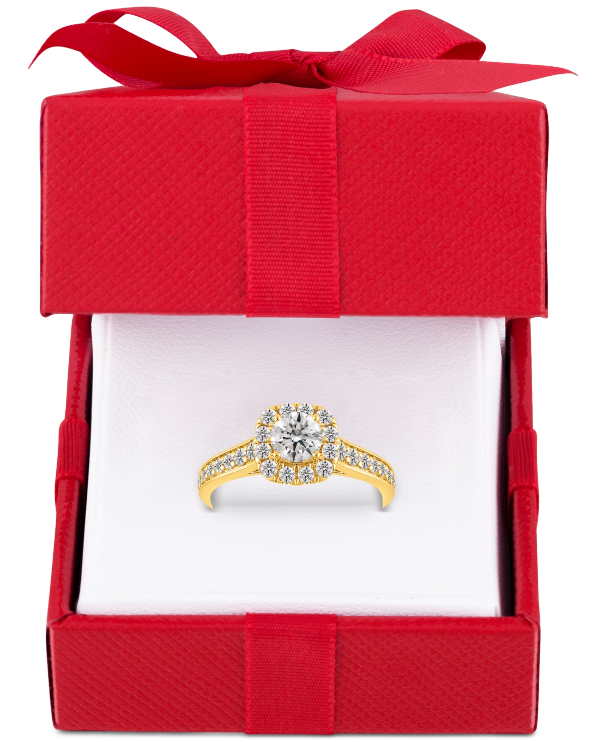 Macy's Diamond Halo Engagement Ring (1 Ct. T.w.) In 14k White Gold Or 14k Gold In Yellow Gold