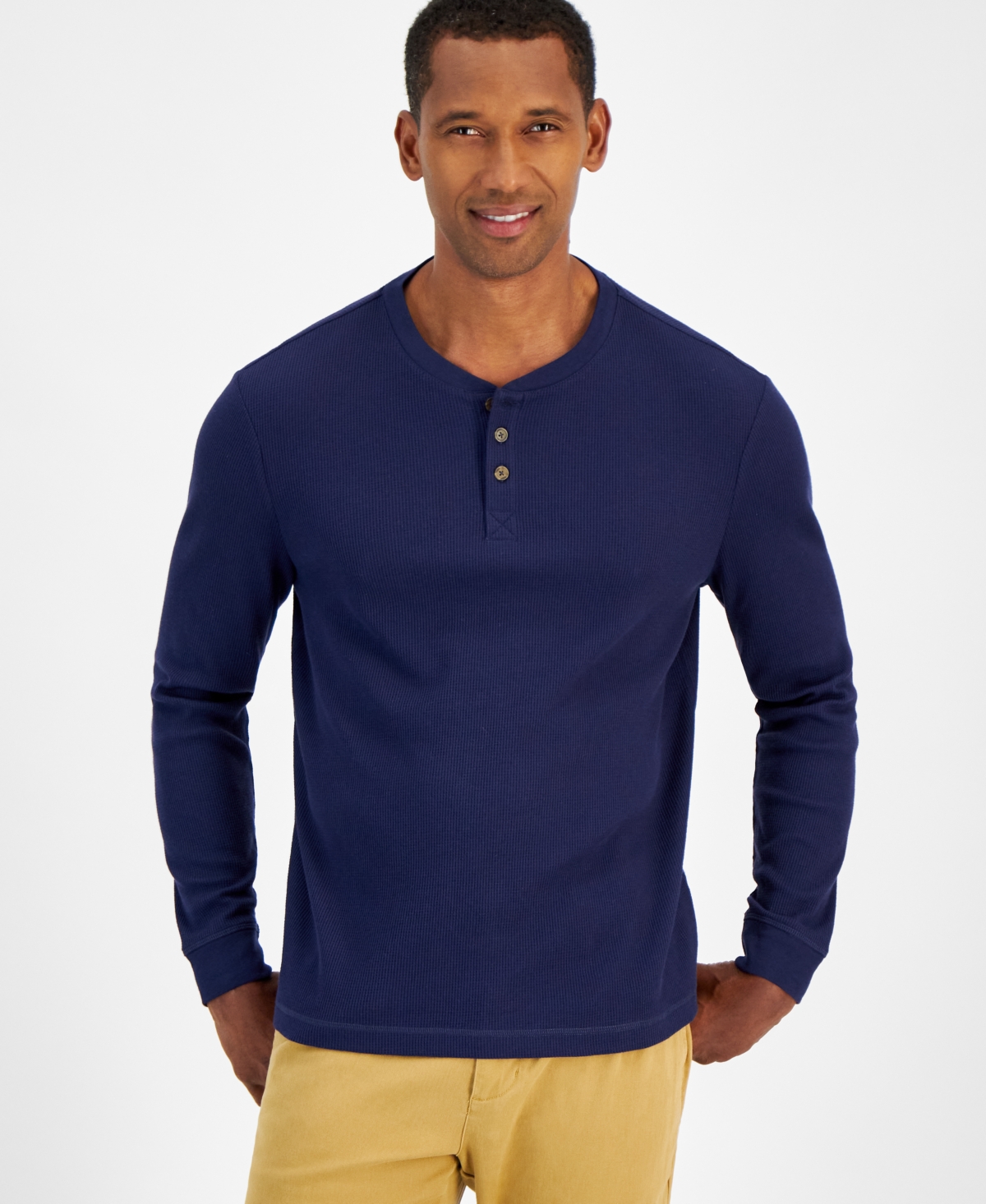Club Room Men's Thermal Long-Sleeve Henley, Created for Macy's