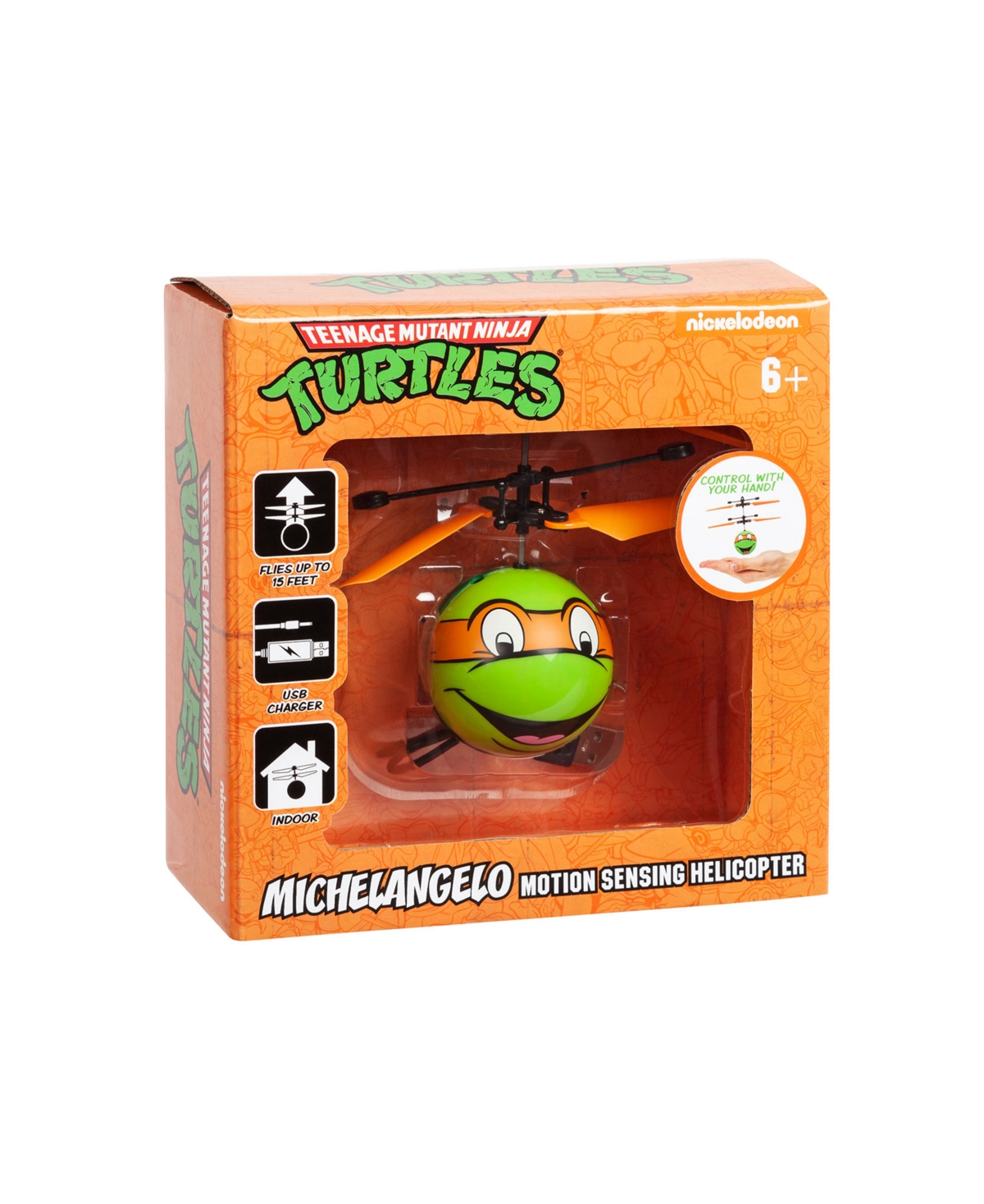 World Tech Toys Nickelodeon Tmnt Michelangelo Ufo Ball Helicopter In Multi