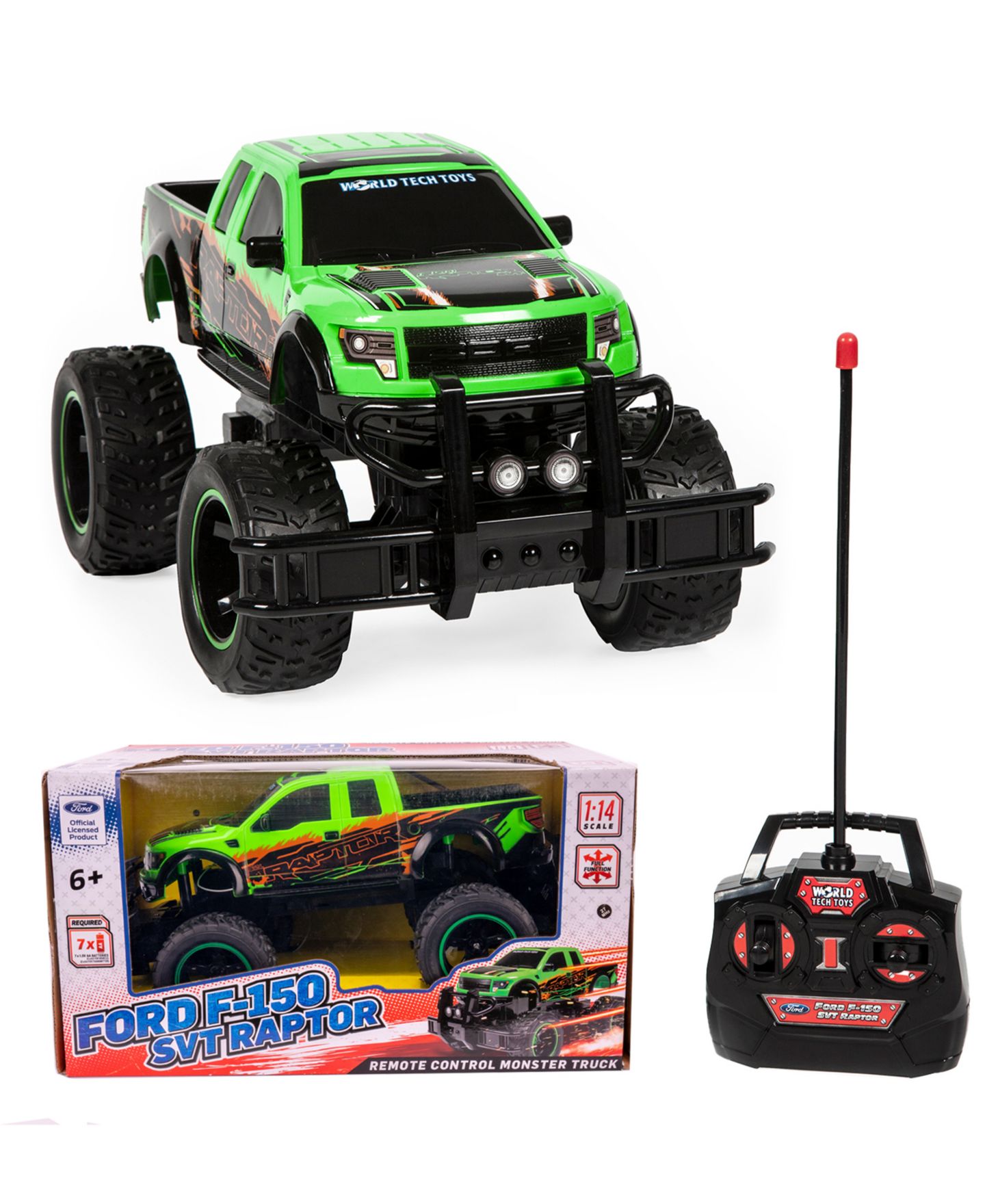 Детская игрушка World Tech Toys 1:14 Ford F-150 SVT Raptor Full-Function Radio Control RC Truck, цвет: Разноцветный — фото 1