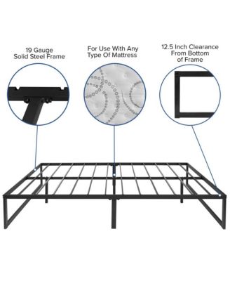 Varallo Full Size 14 Inch Steel Bed Frame With Steel Slat Support For Any Mattress (No Box Spring Required)