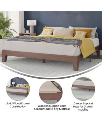 Eduardo Platform Bed Frame, Solid Wood Platform Bed Frame With Slatted Support, No Box Spring Needed