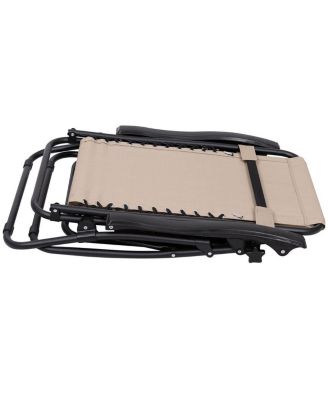 3 Pieces Folding Portable Zero Gravity Reclining Lounge Chairs Table Set Outoor Conversation Sets