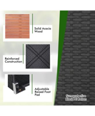 5 Piece Outdoor Furniture Set with Solid Tabletop and Soft Cushions