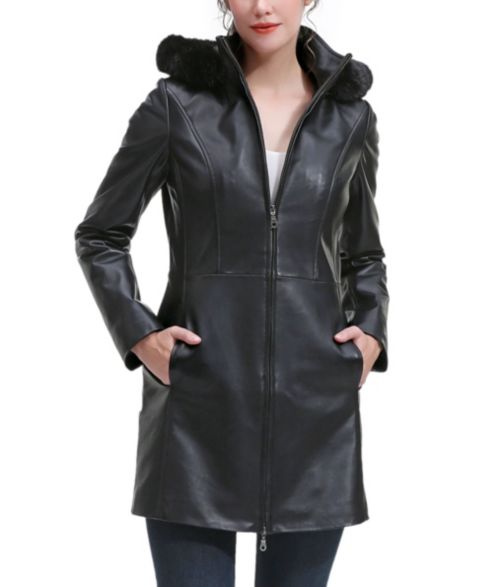 Женские куртки BGSD Women's Women Greta Leather Parka Coat