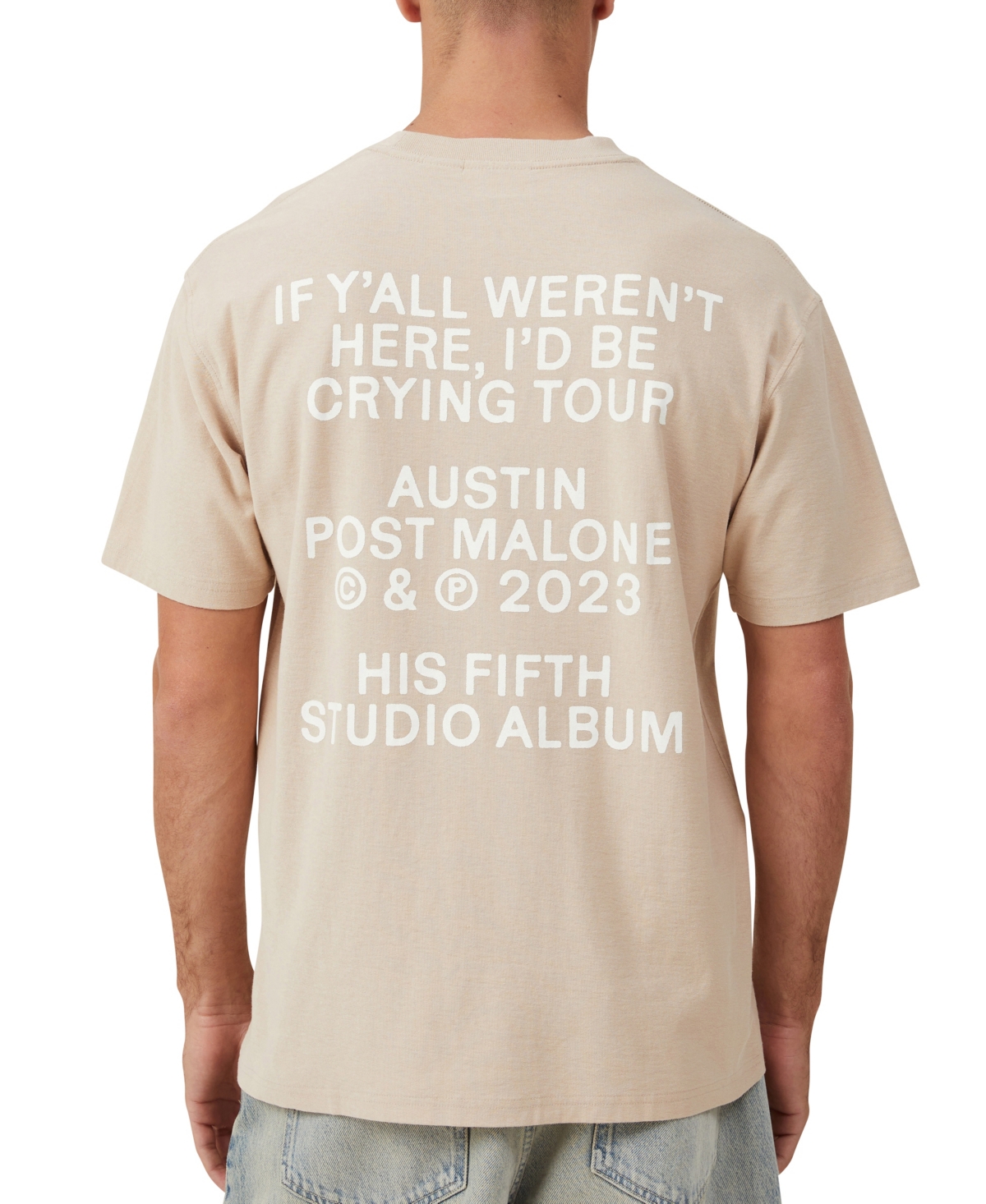 Cotton On Men's Loose Fit Music T-Shirt -/ Post Malone - Keys
