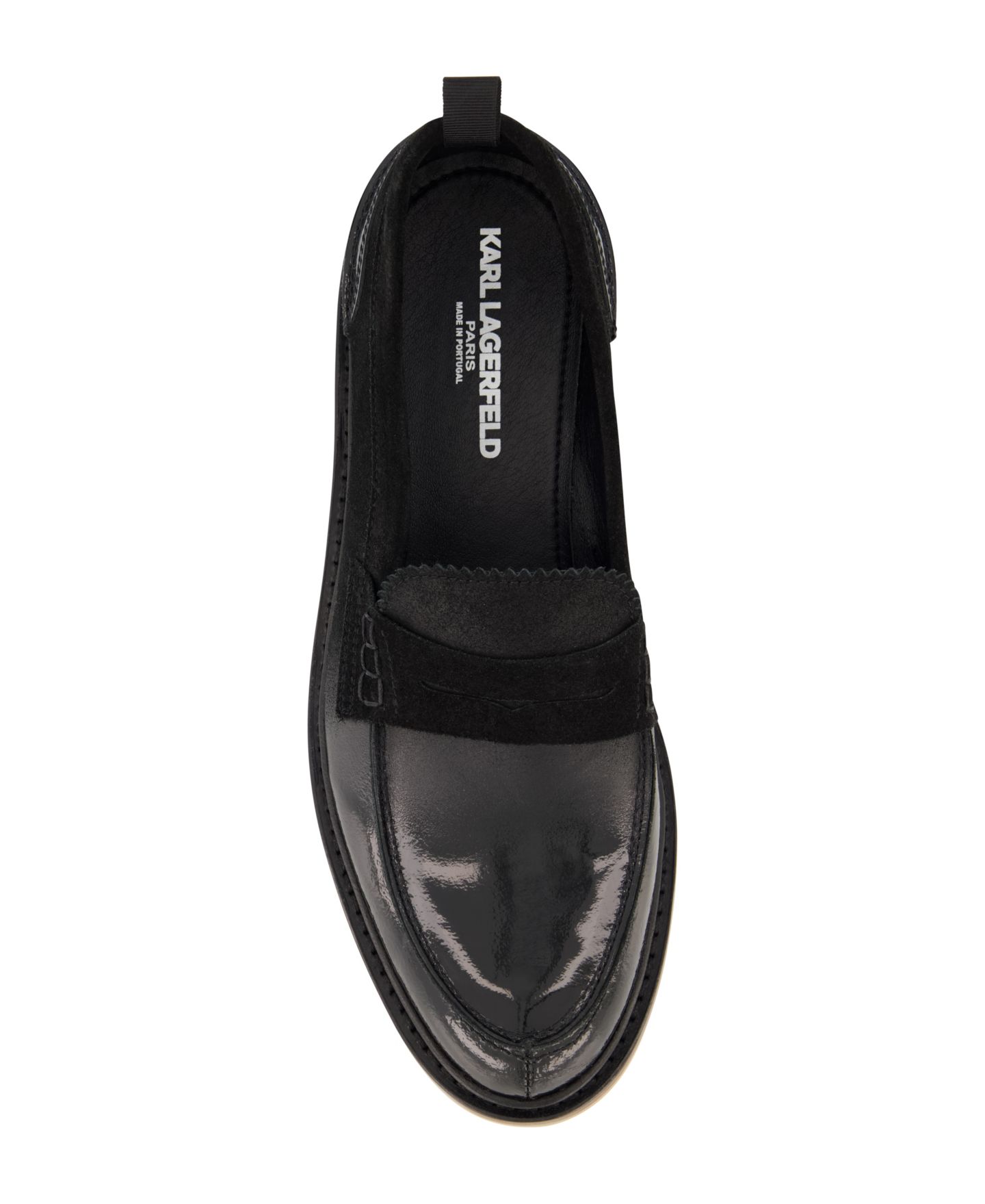 Мужские туфли KARL LAGERFELD PARIS White Label Suede Penny, цвет: Чёрный — фото 4