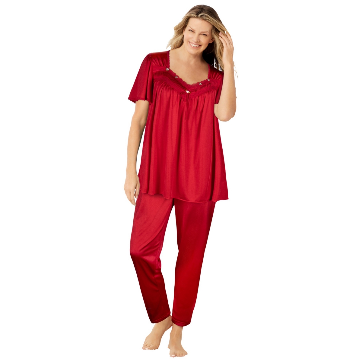 Only Neccessities Plus Size Only Necessities Silky 2-Piece Pj Set
