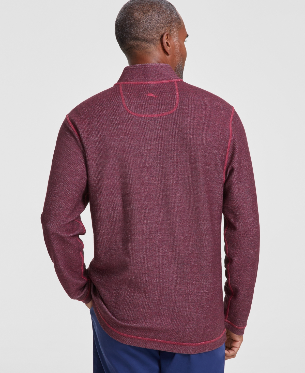 Tommy Bahama Men's Bayview Reversible Quarter-zip Sweater In Cherry Stone