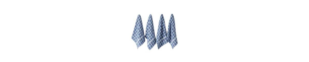 Design Imports Basic Terry Collection Windowpane Dishtowel Set, 16x26", Stonewash Blue Check, 4 Piece In Stonewash Blue Check