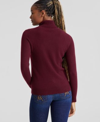 100% Cashmere Petite Turtleneck Sweater, Created for Macy's