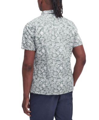 Men's Jackstone Short Sleeve Button-Front Leaf Print Shirt