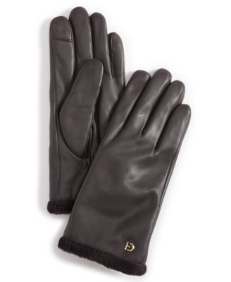 Women's Faux-Fur-Lined Leather Gloves