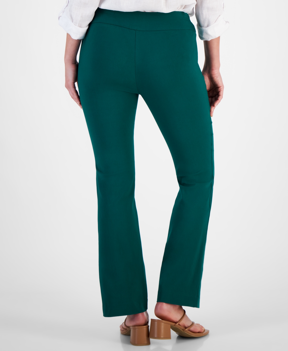 Inc International Concepts Petite Mid-rise Bootcut Pants, Created For Macy's In Green Tourmalin