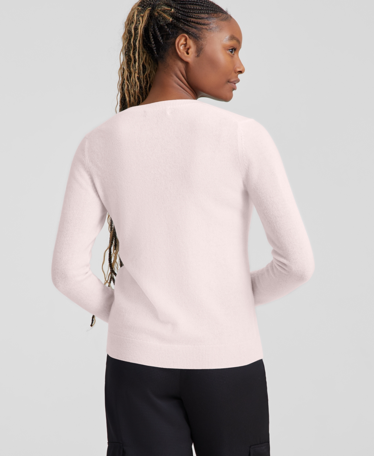 Charter Club 100% Cashmere Women's V-neck Long-sleeve Sweater, Created For Macy's In Delicacy
