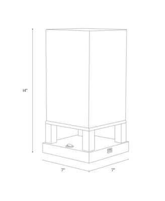 Maxwell Table Modern LED Nightstand Lamp with USB Port (14"), Bulb Included