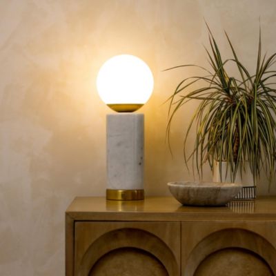 Dimmable LED Marble Table Lamp with Charging USB Port