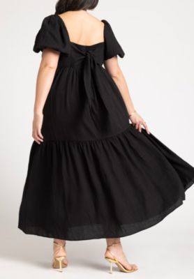 Women's Plus Size Puff Sleeve Tiered Dress