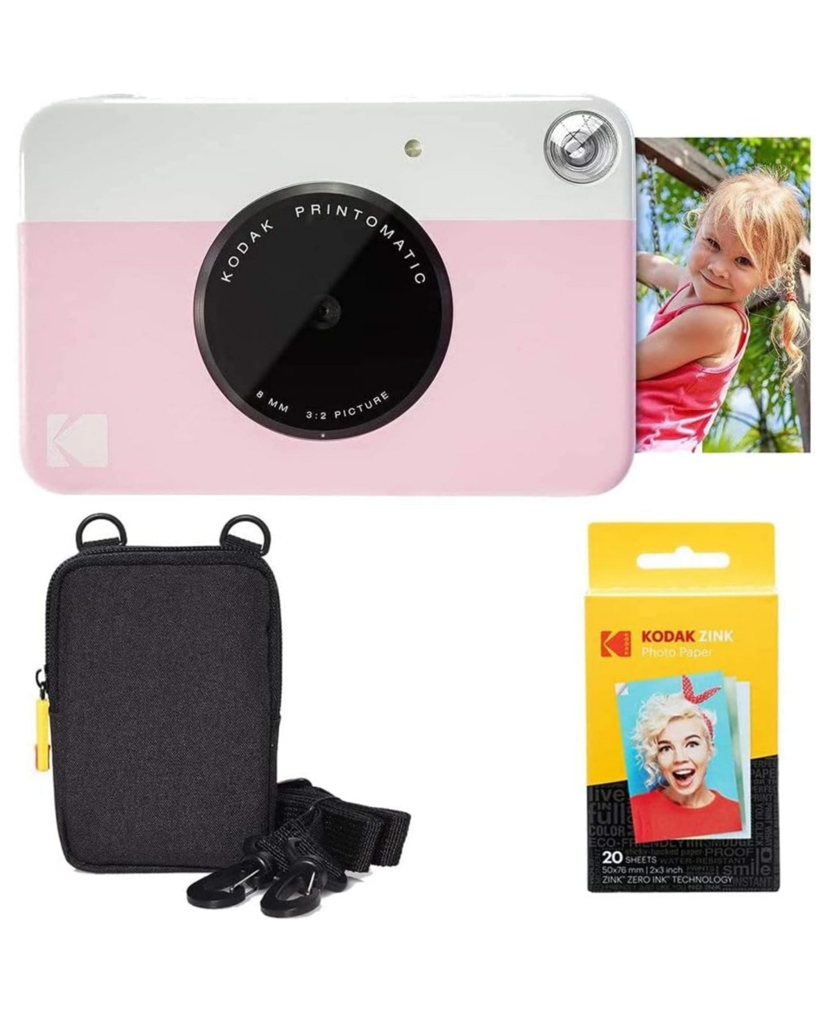Kodak Printomatic Instant Print Camera with Zink Paper, Photo Album & Case