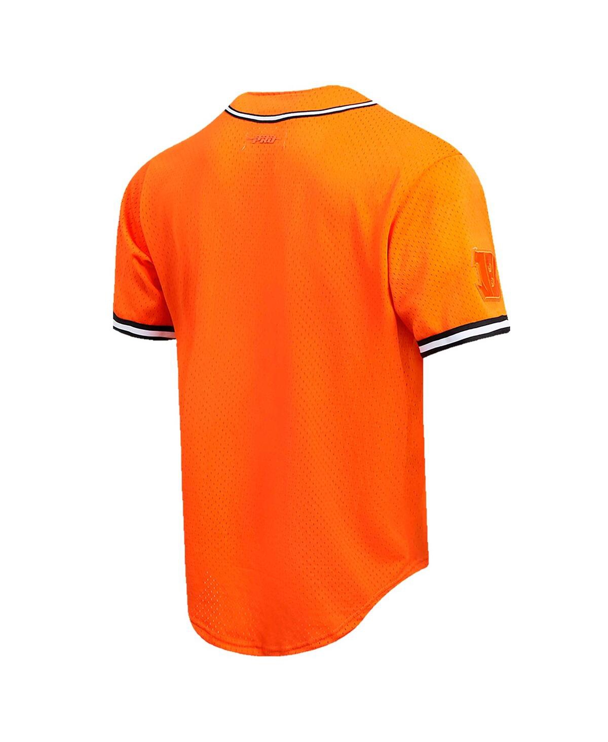 Pro Standard Men's Orange Cincinnati Bengals Triple Tonal Mesh Button-up Shirt In Orange