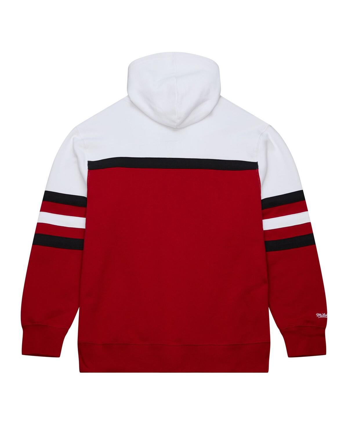 Mitchell & Ness Men's Red/white Miami Heat Head Coach Pullover Hoodie In Red,white