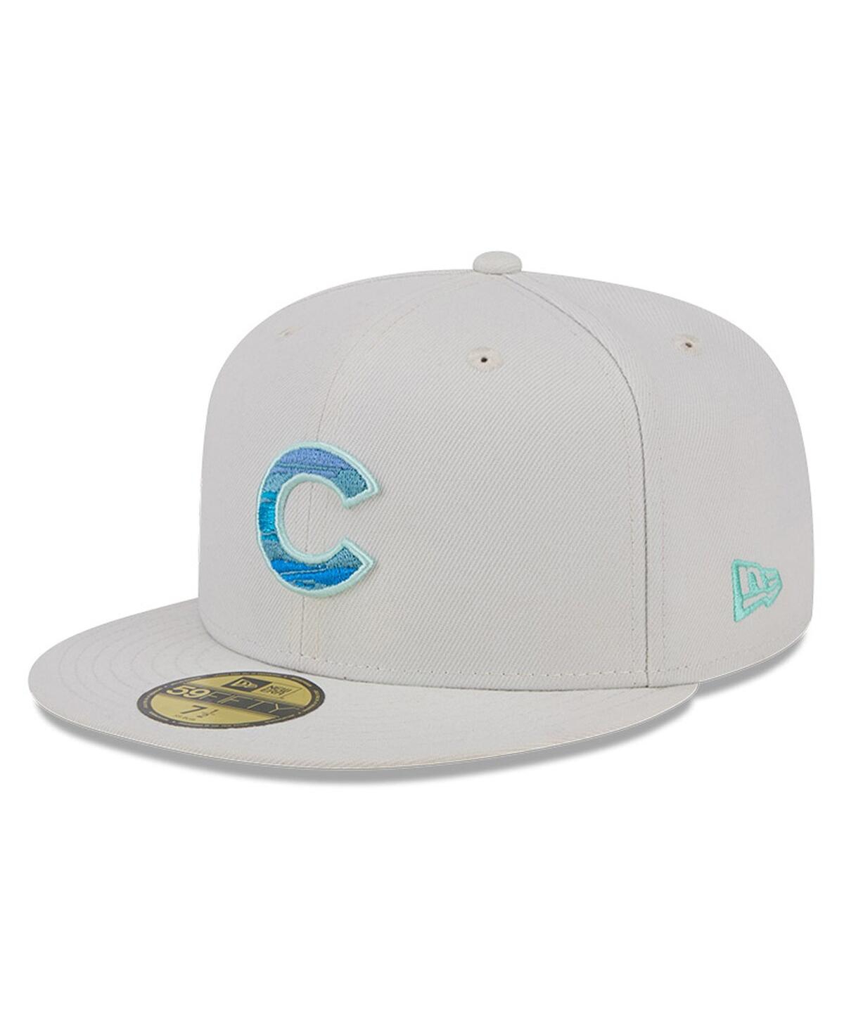 New Era Men'sChicago Cubs Stone Mist 59FIFTY Fitted Hat - Khaki