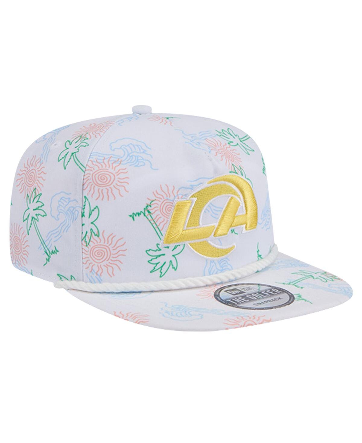 New Era Men's White Los Angeles Rams Vacay Golfer Snapback Hat In White