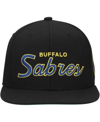 Mitchell Ness Men's Black Buffalo Sabres Core Team Script 2.0 Snapback Hat