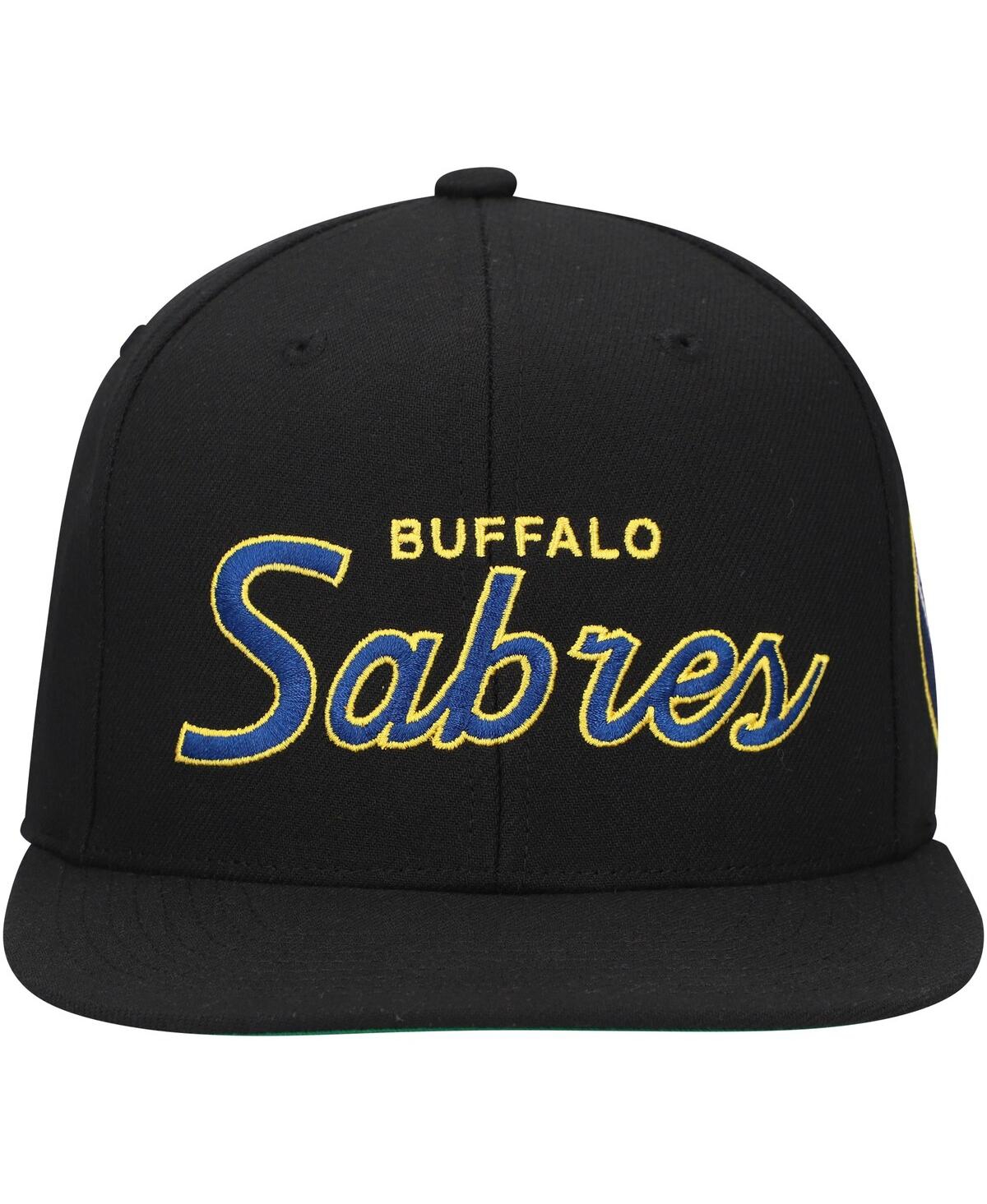 Mitchell & Ness Mitchell Ness Men's Black Buffalo Sabres Core Team Script 2.0 Snapback Hat In Black