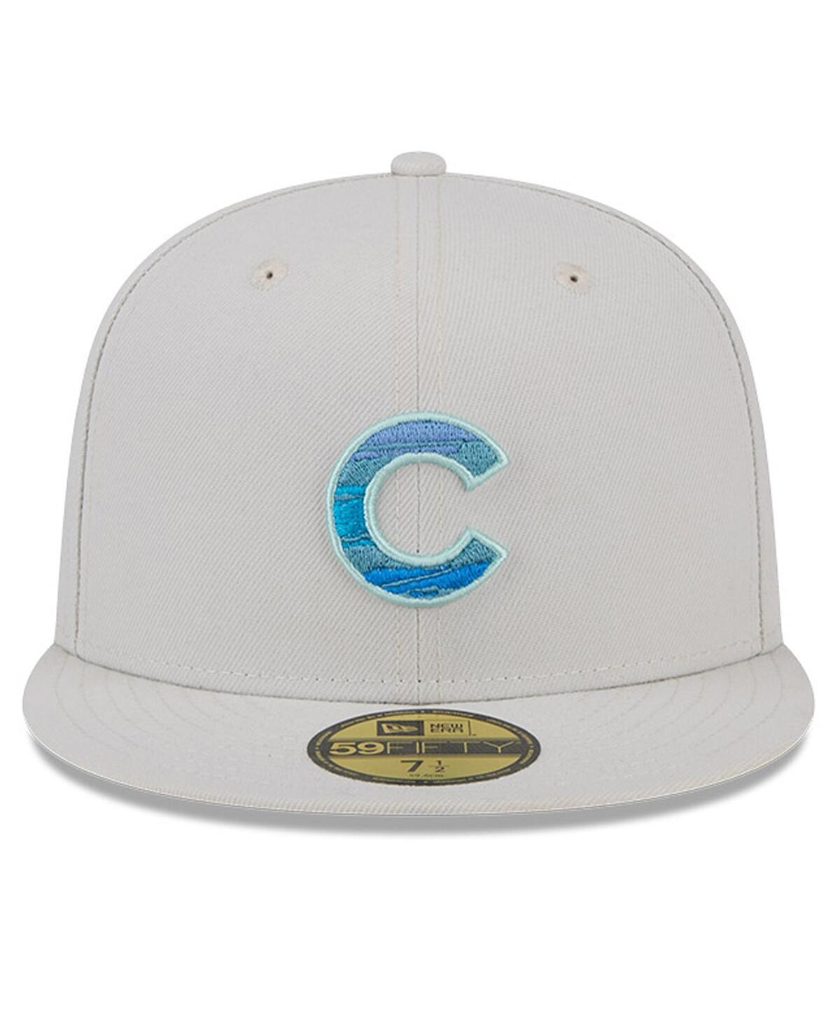 New Era Men'sChicago Cubs Stone Mist 59FIFTY Fitted Hat - Khaki
