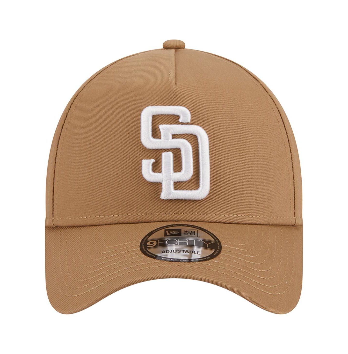 Мужская кепка New Era Khaki San Diego Padres A-Frame 9FORTY Adjustable Hat — фото 4