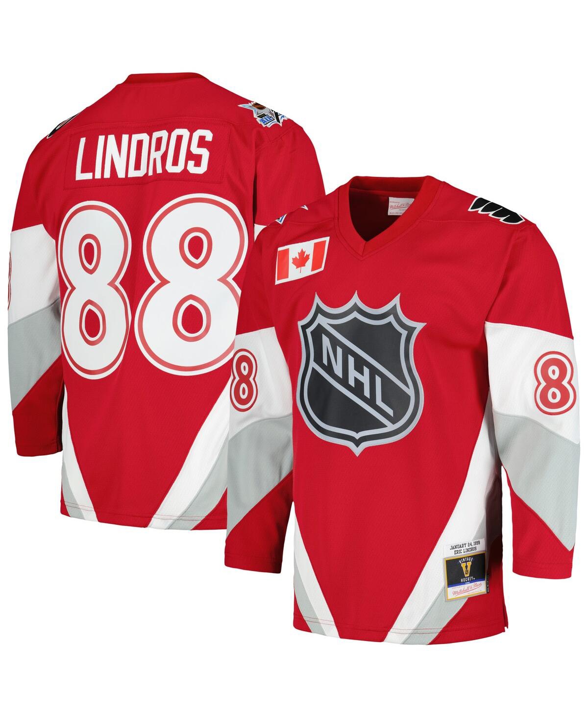 Mitchell Ness Men's Eric Lindros Scarlet 1999 Nhl All-Star Game Blue Line Player Jersey - Scarlet