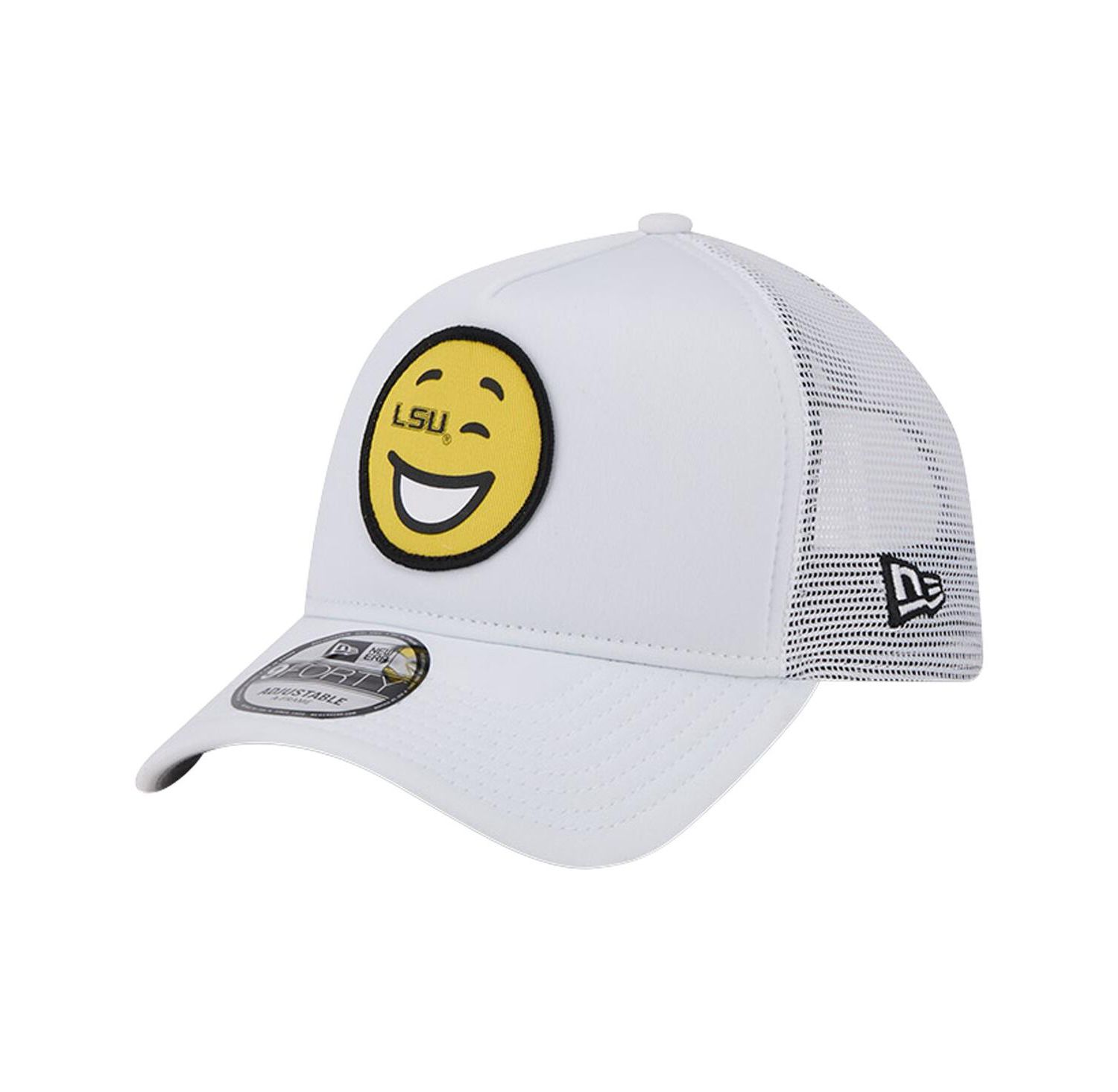 Men's White LSU Tigers Wink Foam Trucker Adjustable Hat