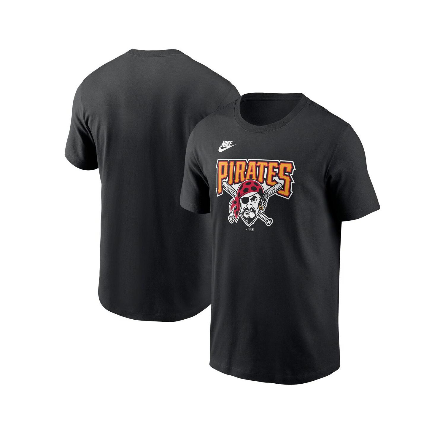 Men's Black Pittsburgh Pirates Cooperstown Collection Team Logo T-Shirt