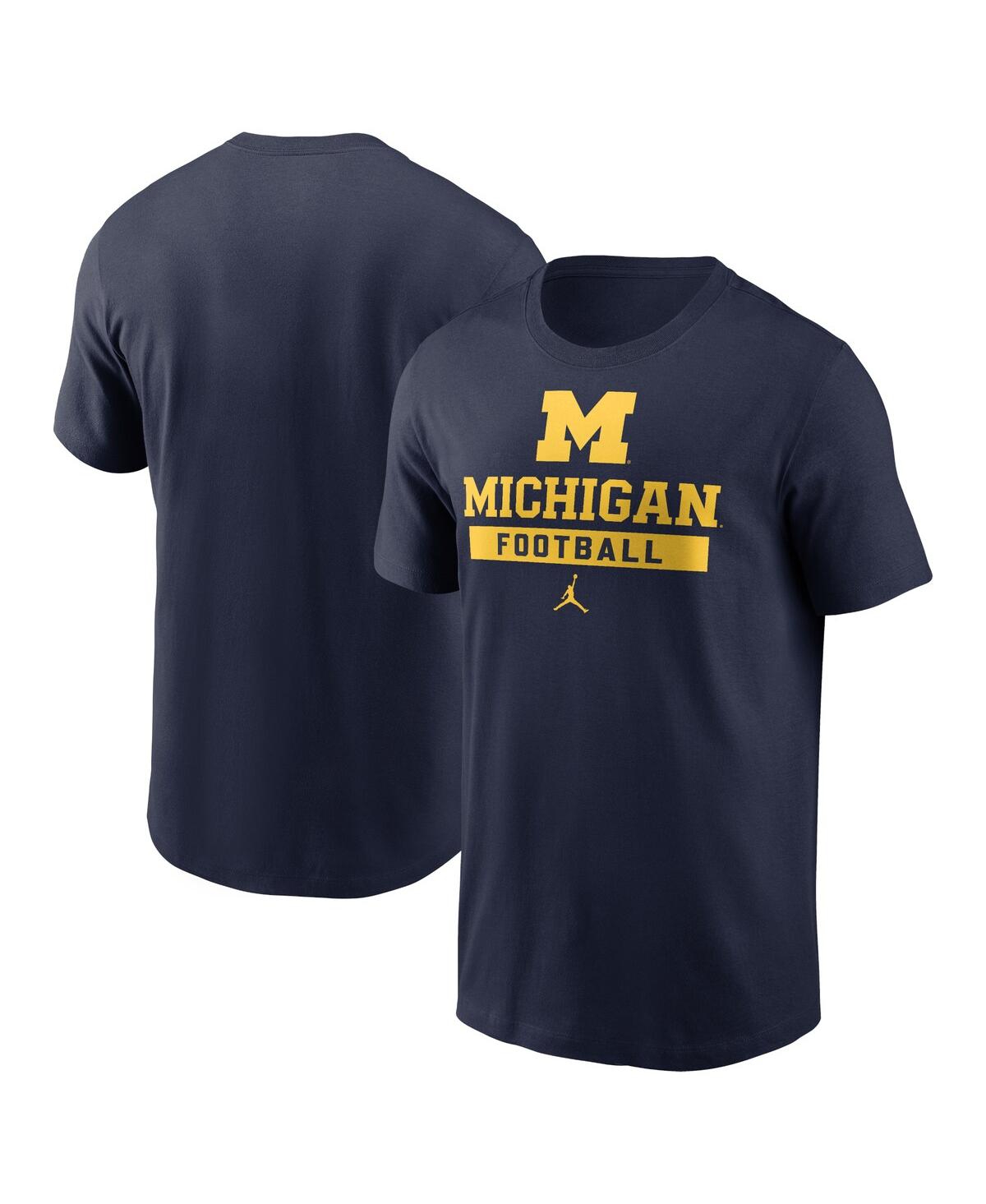 Men's Navy Michigan Wolverines Football T-Shirt - Navy