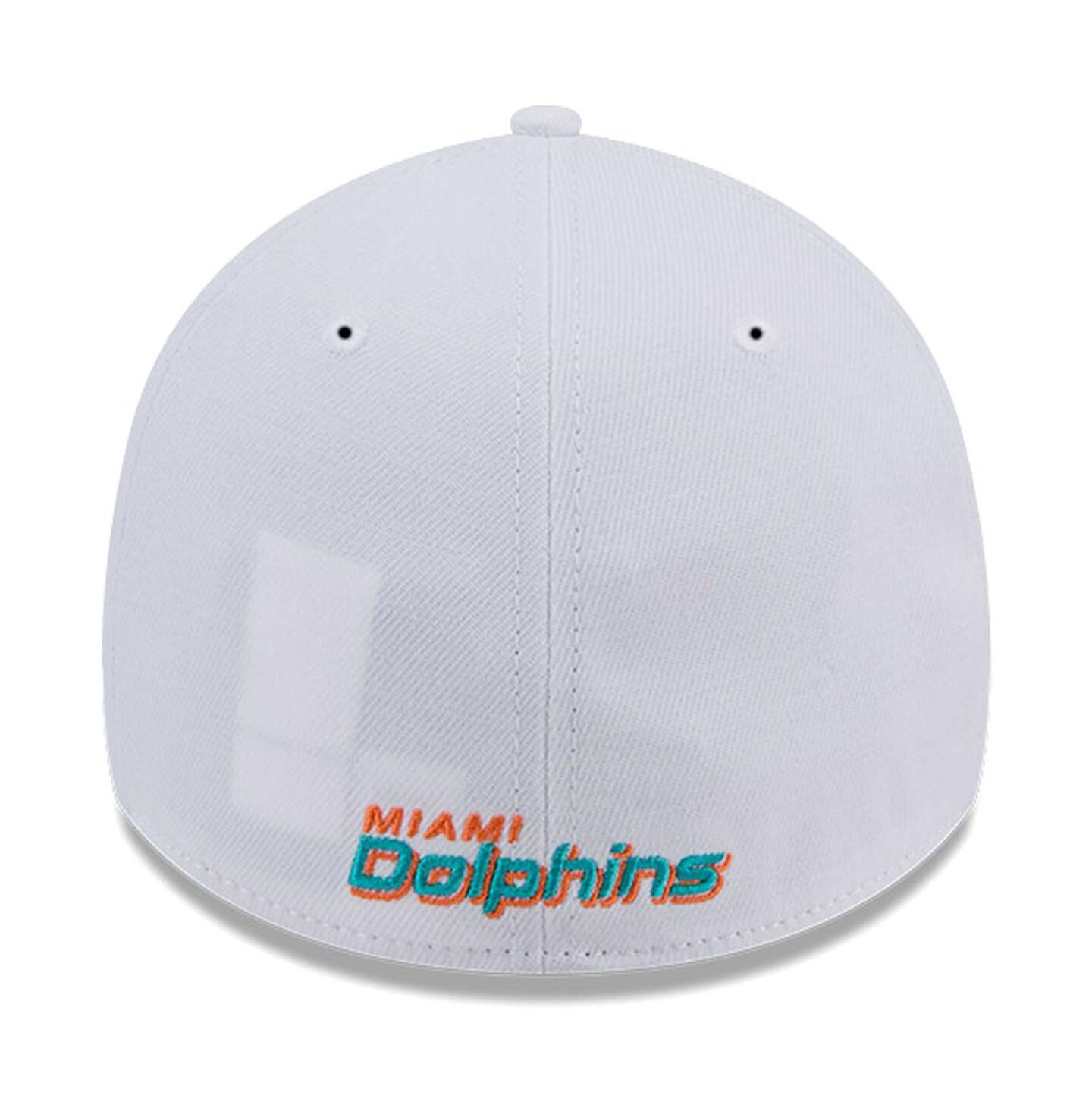 Мужская кепка New Era White Miami Dolphins Main 39THIRTY Flex Hat — фото 2