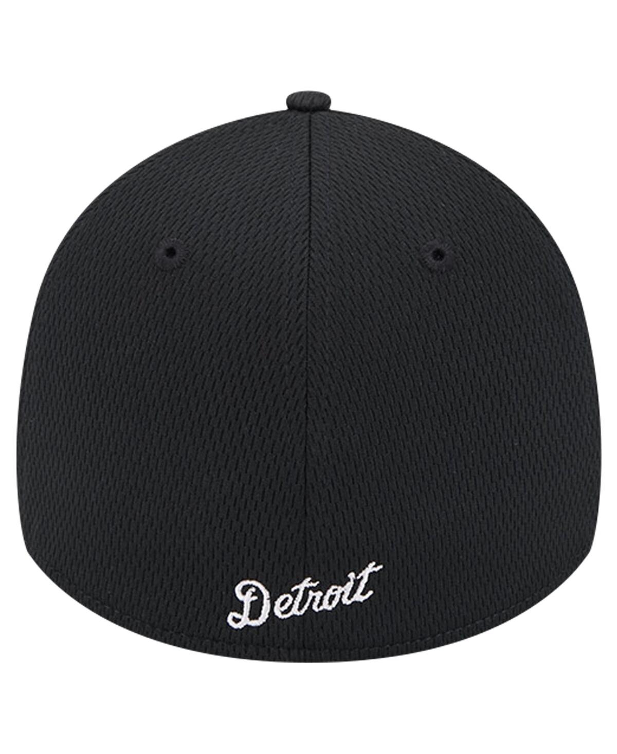 New Era Men'sDetroit Tigers Active Dash Mark 39THIRTY Flex Hat - Black