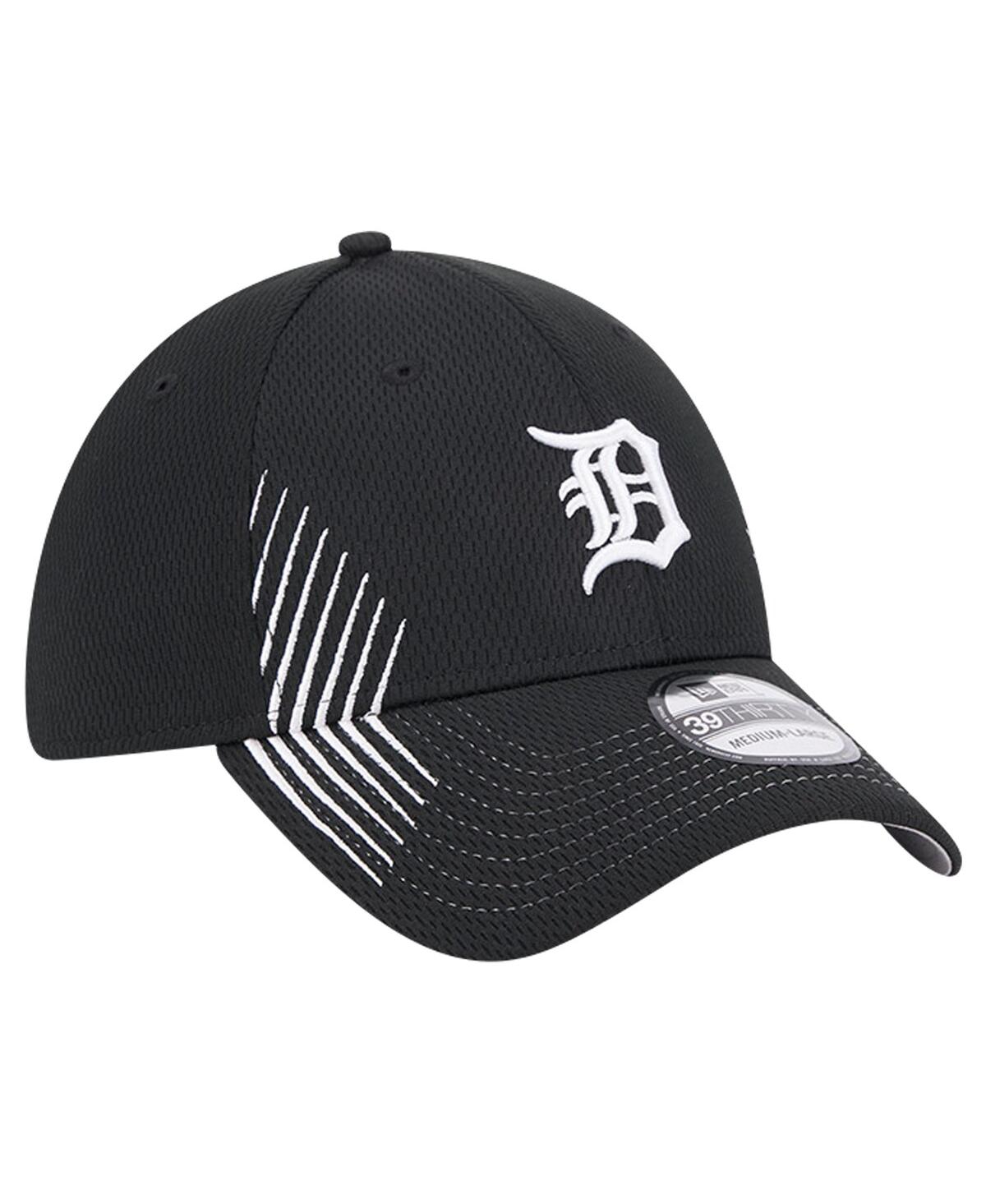 New Era Men'sDetroit Tigers Active Dash Mark 39THIRTY Flex Hat - Black