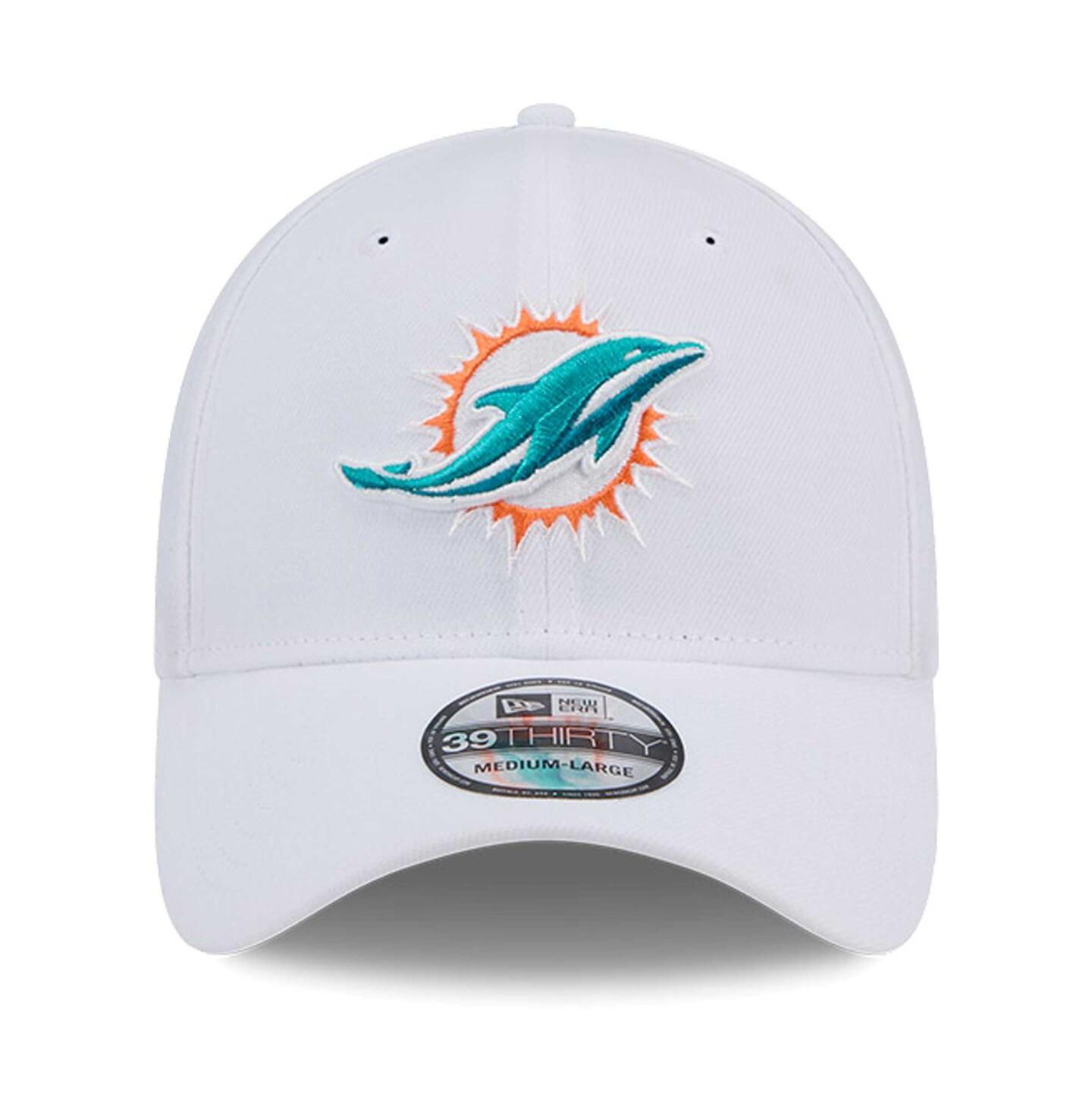 Мужская кепка New Era White Miami Dolphins Main 39THIRTY Flex Hat — фото 4