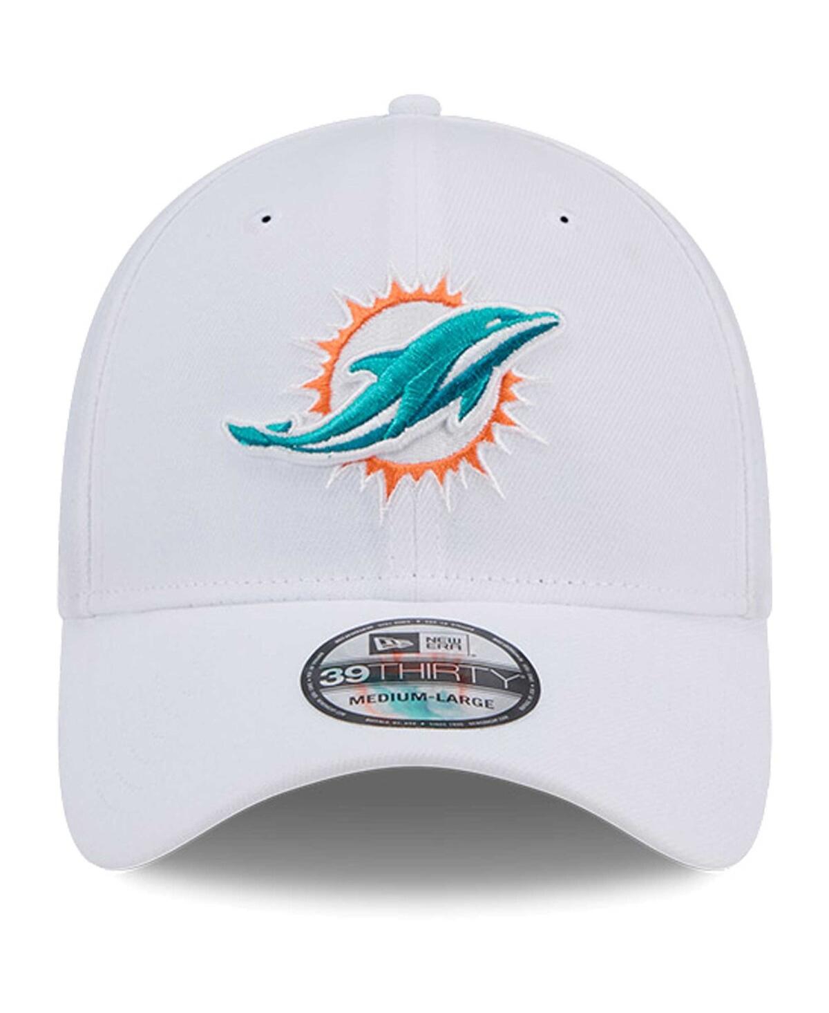 New Era Men's White Miami Dolphins Main 39thirty Flex Hat In White