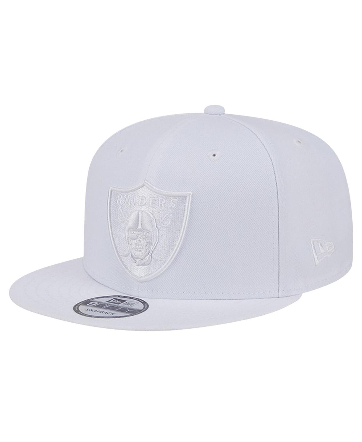 New Era Men's Las Vegas Raiders Main White on White 9FIFTY Snapback Hat - White