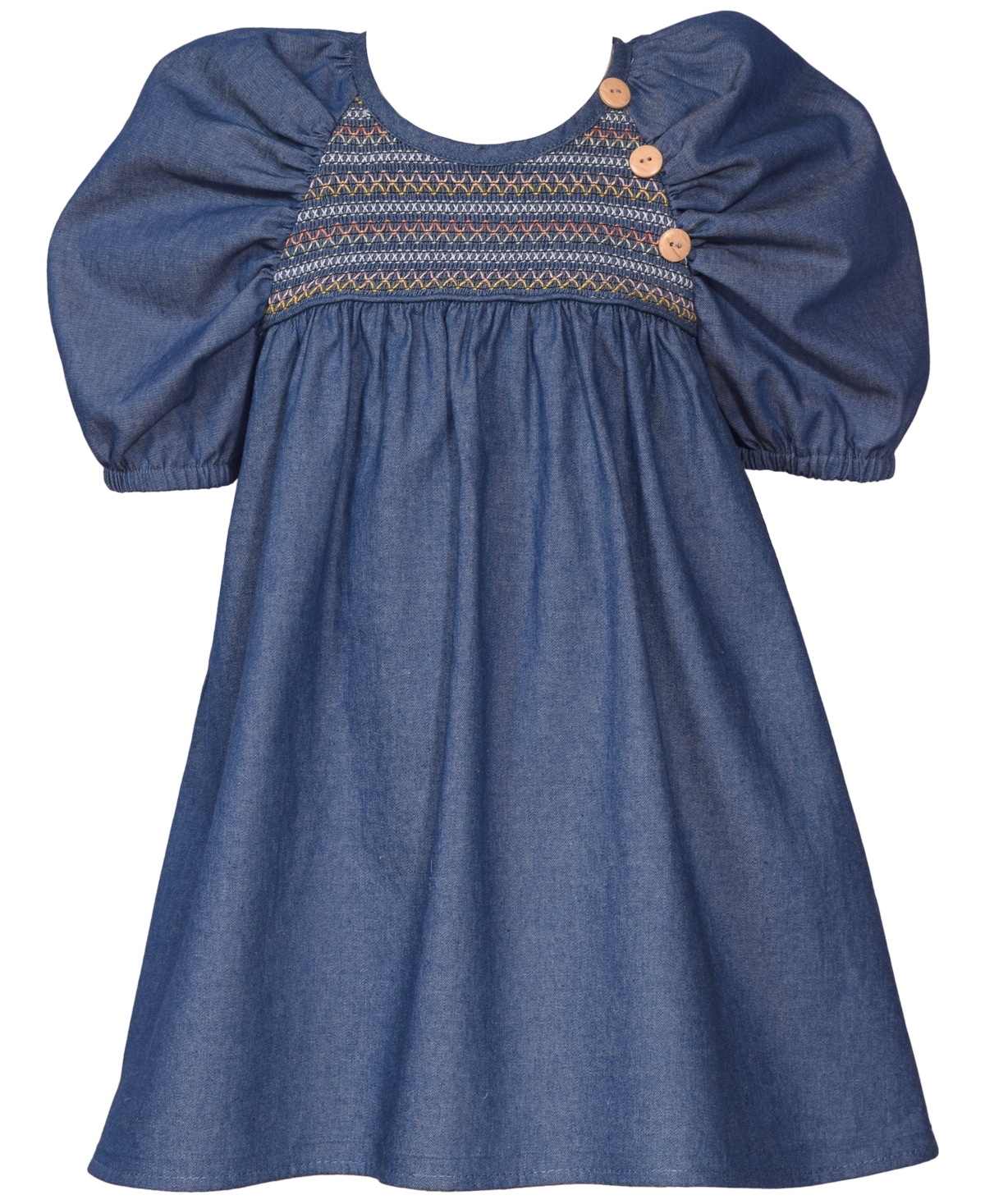 Bonnie Jean Kids' Toddler & Little Girls Cotton Denim Smocked Dolman Dress